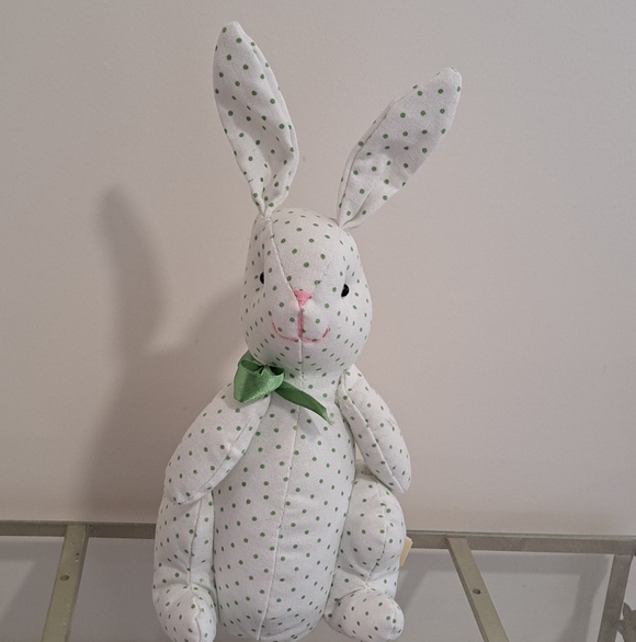 Set Of Two Fabric Cottagecore Shabby Chic Spring Easter Rabbits. - Picture 7 of 10